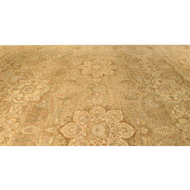 Modern Contemporary Tabriz Floral Design Beige Handmade Rug by Doris Leslie Blau For Sale - Image 3 of 7