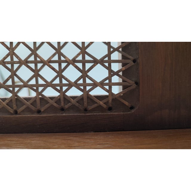 Vintage Viennese Oak Cane Wall-Mounted Coat Rack with Brass Hooks in Putto Motifs, 1960s For Sale - Image 13 of 17