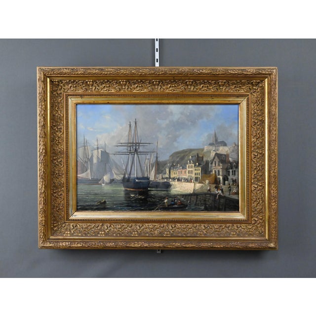 Jules d'Evry, Quay in Light, Oil on Panel, Mid-19th Century For Sale - Image 3 of 14