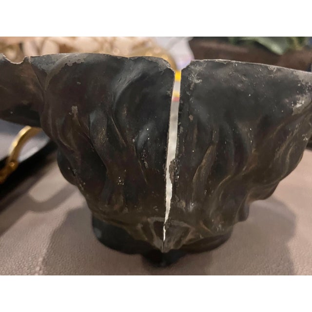 Metal Antique Cast Zinc Lion Head Architectural Salvage Wall Plaque For Sale - Image 7 of 8