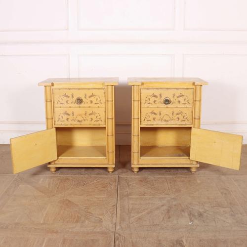 Faux Bamboo Nightstands, 1890s, Set of 2 For Sale - Image 8 of 12