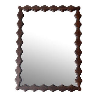 Vintage Carved Wood Wall Mirror For Sale
