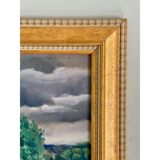 Vintage Original Oil Painting Landscape With Rolling Storm Clouds, 1997 For Sale - Image 4 of 12