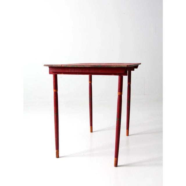 Antique Red Folding Table For Sale - Image 6 of 11