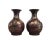 2010s Chinese Brown Gold Scenery Decorative Vases - Pair For Sale - Image 5 of 7