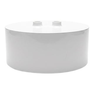 1970s Massimo Vignelli for Heller Covered Casserole Dish in White Melamine - Modernist Design For Sale