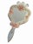 Hollywood Regency 1980s Vetri Murano Art Glass Floral Hand Mirror-Form Wall Mirror For Sale - Image 3 of 12