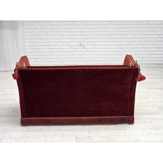 Danish 2-Seater Drop Arm Spanish Sofa in Furniture Velour, 1970s For Sale - Image 13 of 18