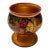 Vintage Russian Khokhloma Hand-Painted Wooden Cup With Authenication Sticker. For Sale