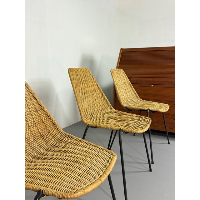 1970s Mid-Century Bauhaus Rattan Basket Chair by Gianfranco Legler, 1950s For Sale - Image 5 of 8