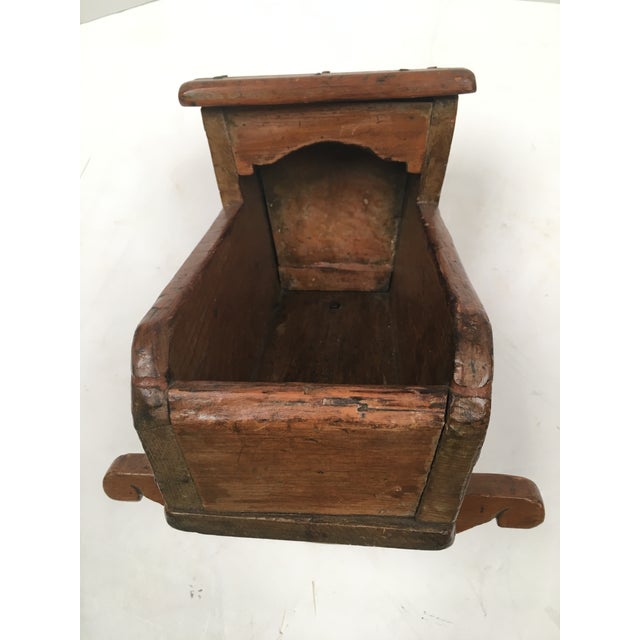 Antique Hand Crafted Carved Wood Doll Cradle Chairish