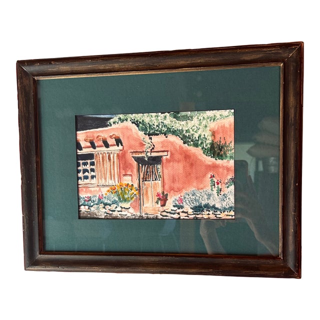 Susan McCullough Original Watercolor Southwestern Adobe Scene Signed by Artist 1994 For Sale
