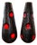 Pair Murano Battuto Glass Vases in Black & Vermillion. Italy, Late 20th Century. For Sale