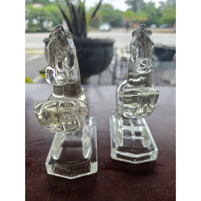 1970s Le Smith Pressed Glass Horse Bookends For Sale - Image 14 of 14