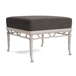 Brown Jordan Calcutta Ottoman, Dove frame with Fusion Charcoal fabric For Sale