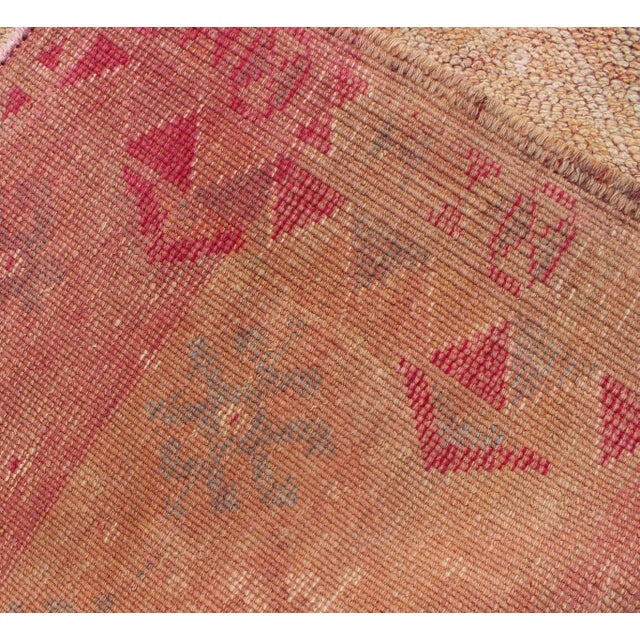 Long Vintage Turkish Runner With Geometric Design in Light Purple and Gold 2'11 X 15'8 For Sale - Image 9 of 9