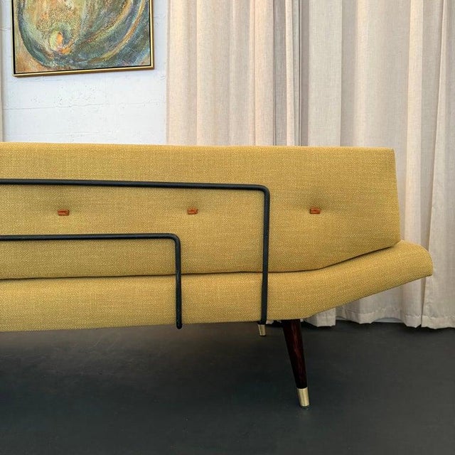 Yellow 1960s Mid-Century Modern Adrian Pearsall Style Gondola Sofa Daybed For Sale - Image 8 of 11