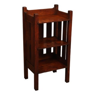 Stickley Brothers Antique Mission Oak Magazine Stand Bookcase For Sale