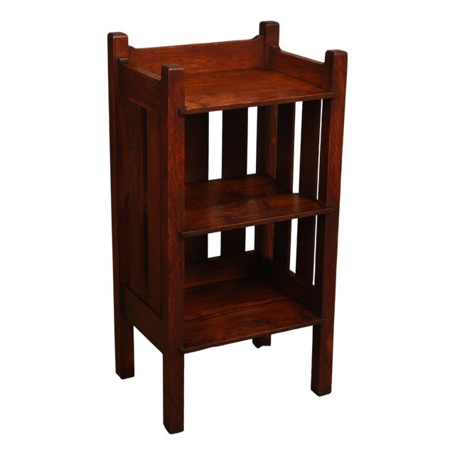 Stickley Brothers Antique Mission Oak Magazine Stand Bookcase For Sale