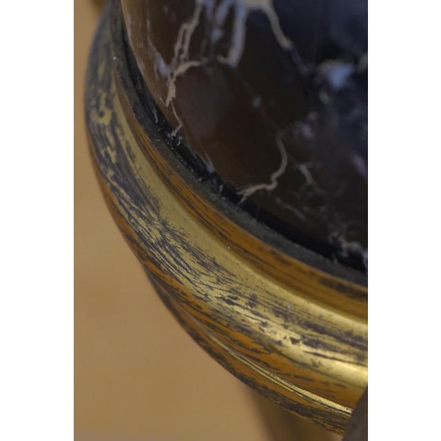 Metal Vintage Regency Bronze & Marble Table Lamps - Pair For Sale - Image 7 of 12