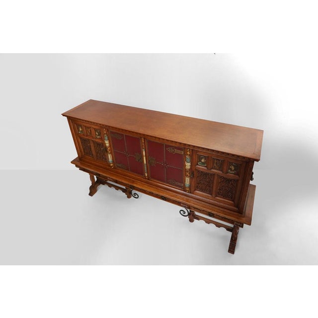 20th Century Baroque Carved Sideboard, Spain, 1950 For Sale - Image 15 of 17
