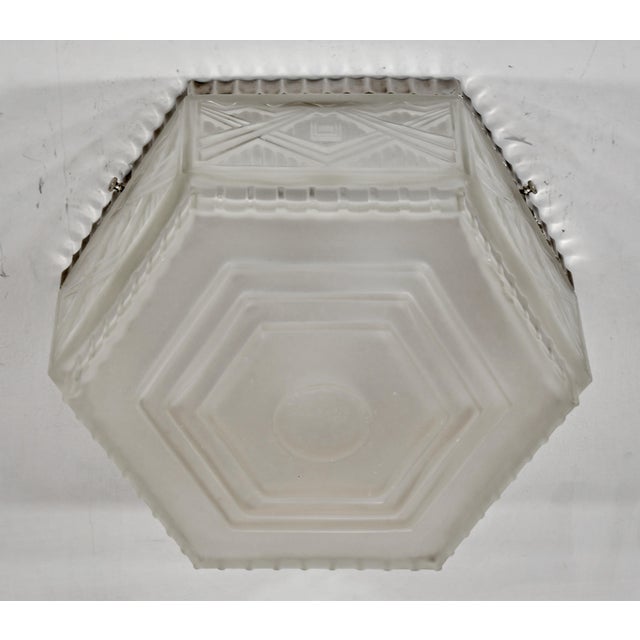 Georges Leleu A French 1935 art deco flush mount by the famous Paris based company of Georges Leleu (1879-1946). He...