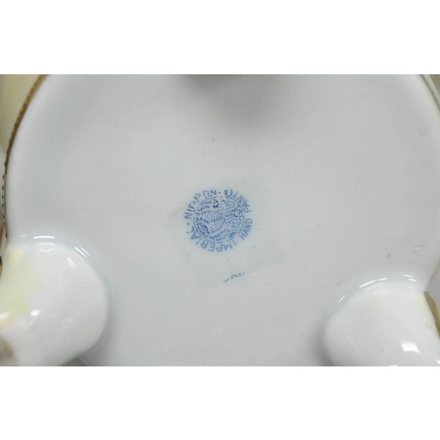 Antique Nippon Hand Painted Porcelain Twin Handled Vase W/ Swan & Lake Scene For Sale - Image 15 of 16