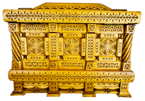 Carved Wooden Box Chest, 1988
