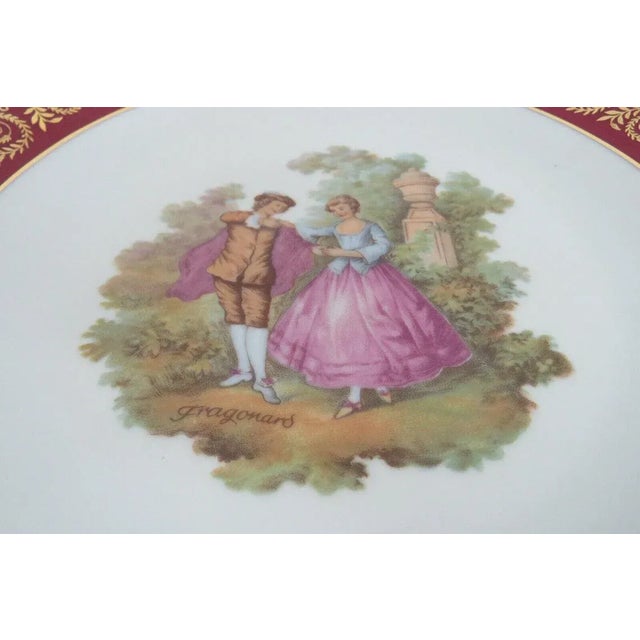 Limoges Fragonard Courting Scene Cameo French Porcelain Decorative Plate For Sale In Miami - Image 6 of 11