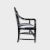Modern 1950s Antique Faux Bamboo Armchairs in Black Lacquer and Striped Velvet Upholstery - Set of 2 For Sale - Image 3 of 13
