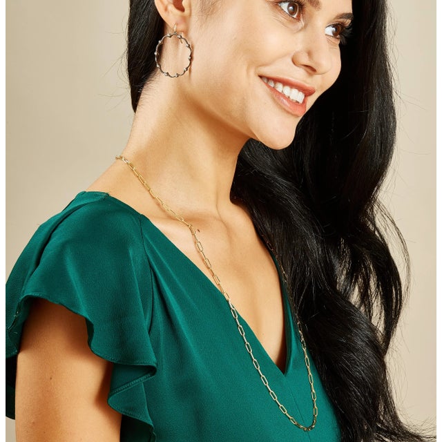 Syna 18 Karat Yellow Gold Paper Clip Link Chain For Sale In New York - Image 6 of 7