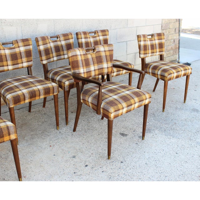 Vintage 1950's mid century set of chairs. Really well made and solidly constructed, and have the beautiful original place...