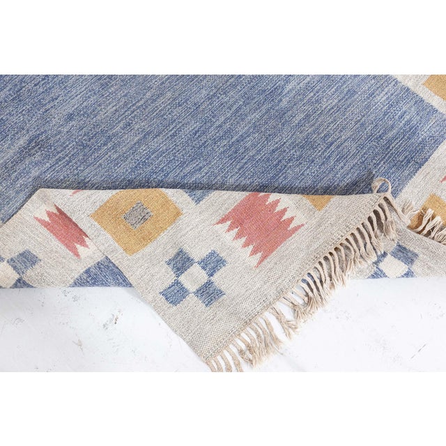 Textile Doris Leslie Blau Vintage Swedish Flat Woven Rug by Bitte Ahlgren For Sale - Image 7 of 9