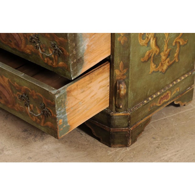 19th Century European Green Chest of Drawers For Sale - Image 11 of 12