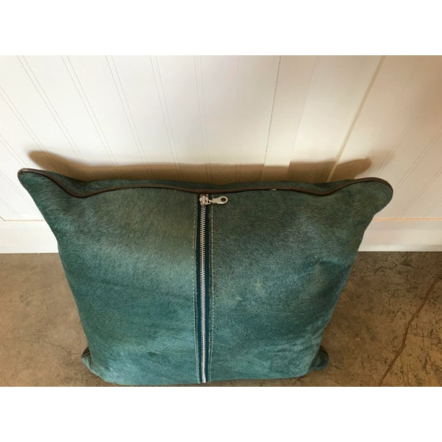 Custom Cow Hide Cushion With Leather Piping For Sale In Miami - Image 6 of 7