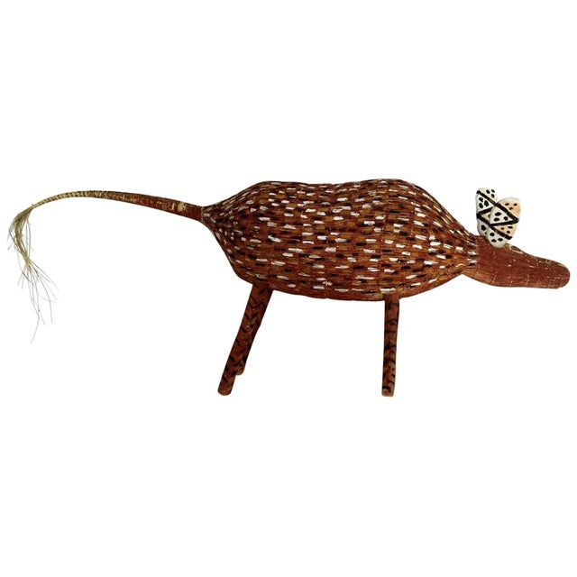 Textile Aboriginal Contemporary Fiber Art Camp Dog For Sale - Image 7 of 7