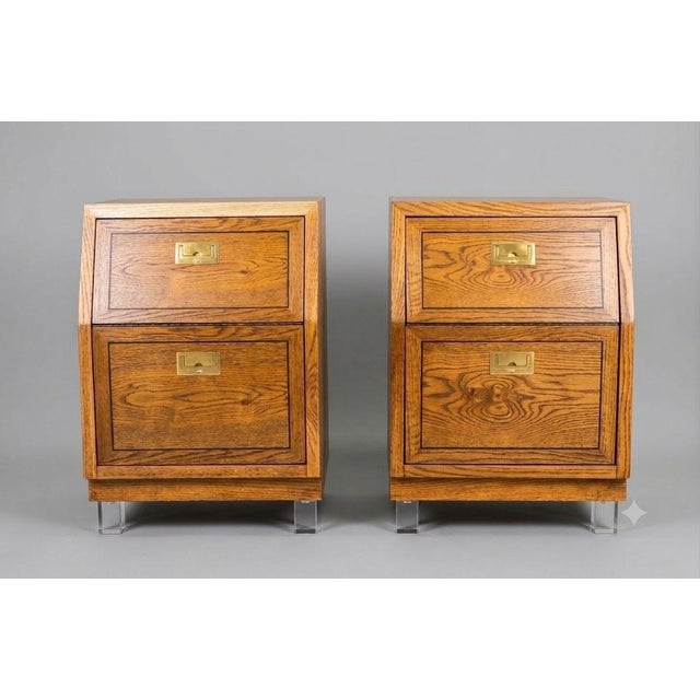 1970s Henredon Campaign Pair of Nightstands For Sale In Tampa - Image 6 of 9