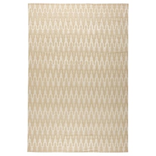 Modern Global Off-White and Beige Hand Knotted Wool Rug by Doris Leslie Blau For Sale