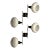 Italian Mid-Century Modern, Adjustable Wall Sconces, Brass, Opaline Glass, 1960s For Sale