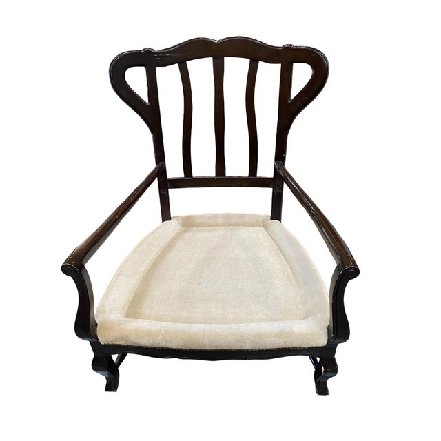 2000 - 2009 Country French Wood Frame Club Chair & Ottoman For Sale - Image 5 of 12