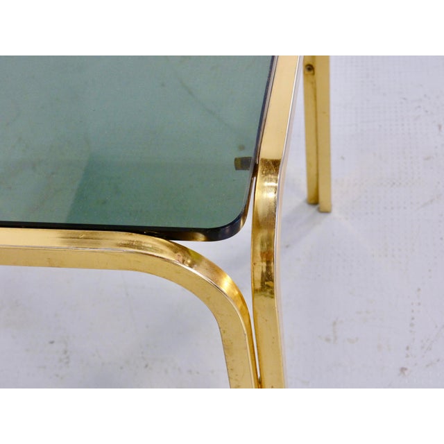Vintage Coffee Table in Brass and Smoked Glass, 1960s For Sale - Image 4 of 7