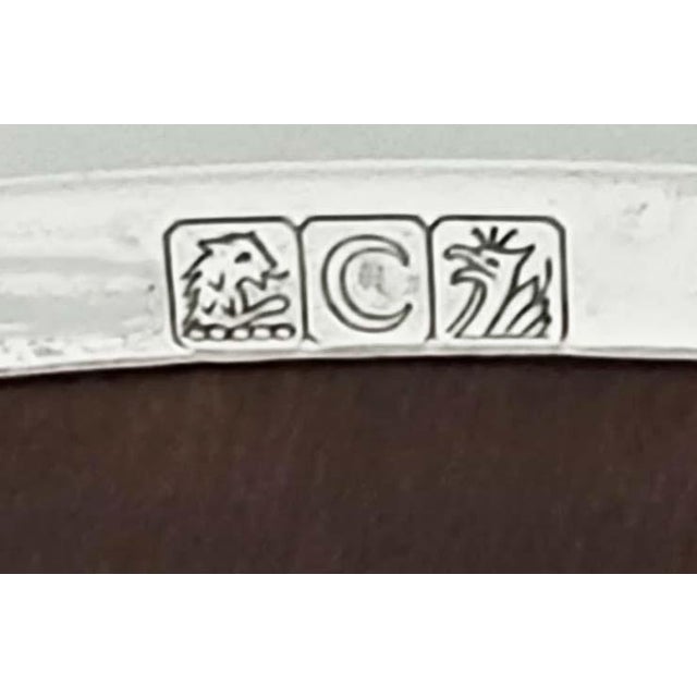 Mid-Century Modern Mid-Century Crescent Formica Footed Wood Grain Tray With Silverplate Rim For Sale - Image 3 of 4