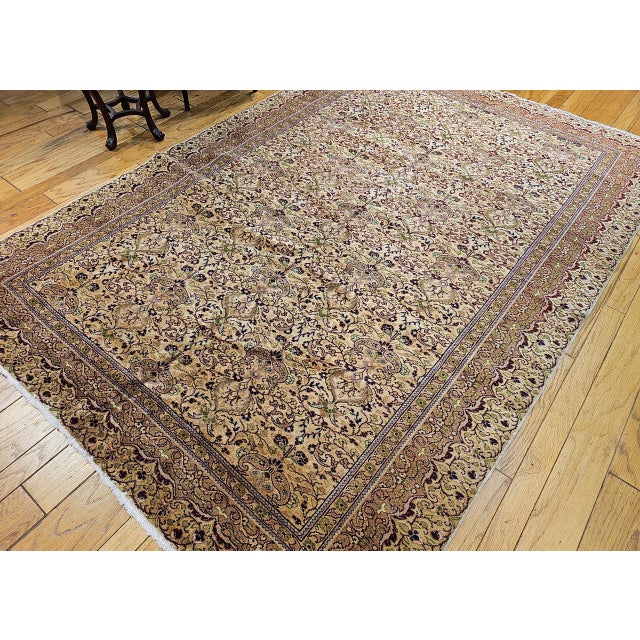 Vintage Turkish Hereke Room Size Rug, Handwoven Wool, Allover Pattern, 7' x 10' For Sale - Image 4 of 15
