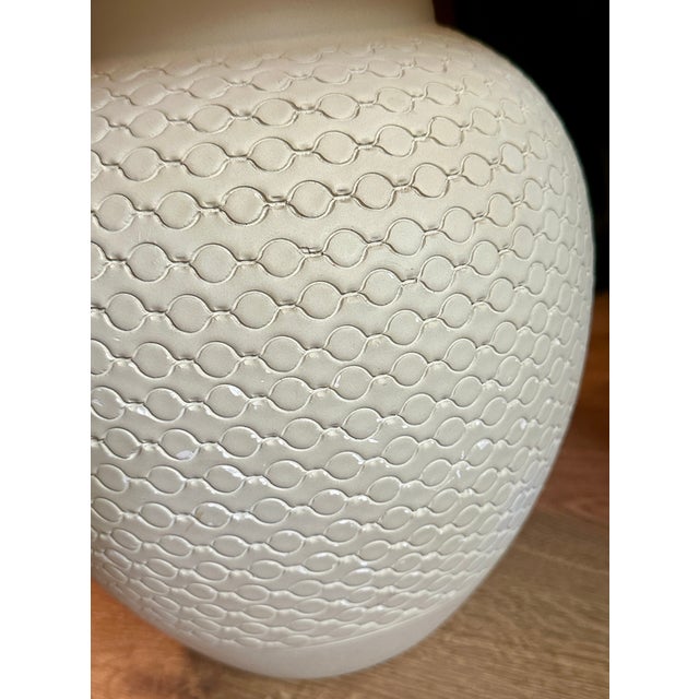 An exceptional 1980s Postmodern table lamp featuring a sculptural, heavy-molded plaster body. Finished in a beautifully...