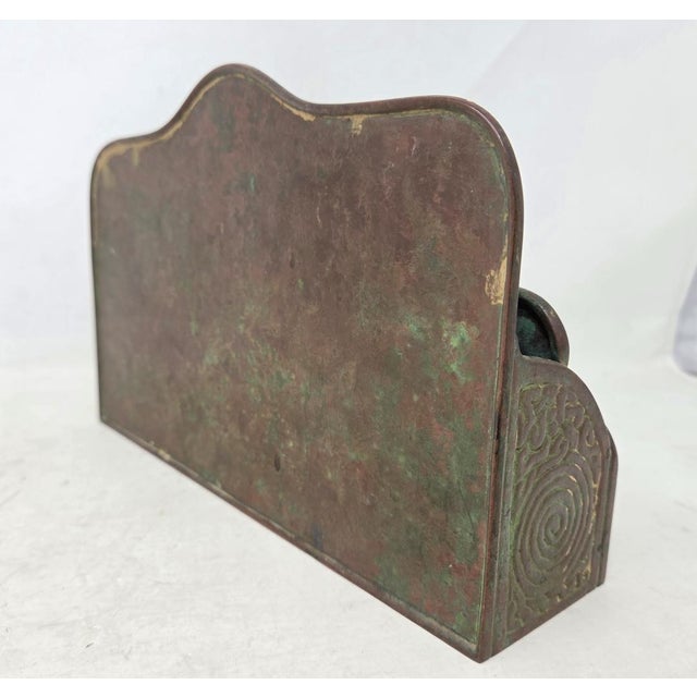 Antique Tiffany Studios New York Bronze Zodiac Letter Rack - 2 Tier Holder - 418 For Sale - Image 10 of 18
