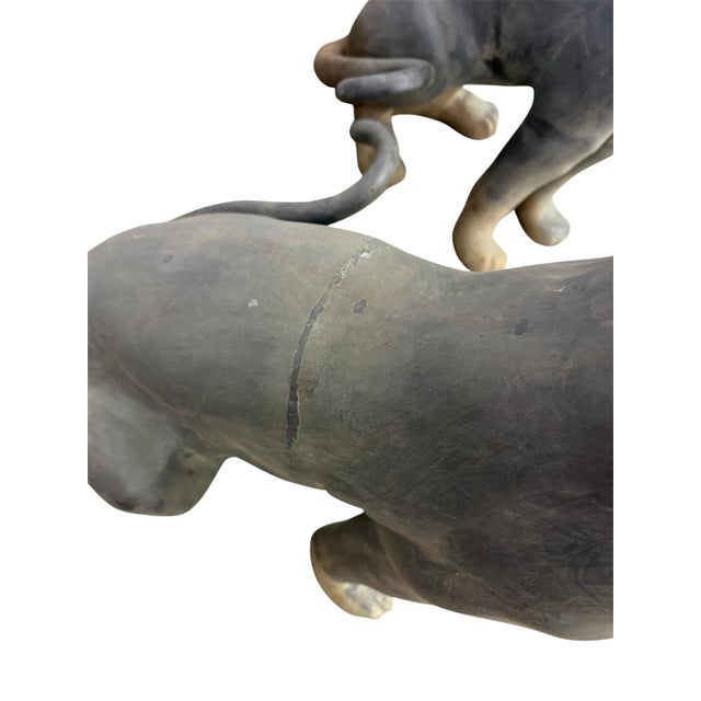 A Vintage Pair of Sculptures of Panthers For Sale - Image 10 of 11