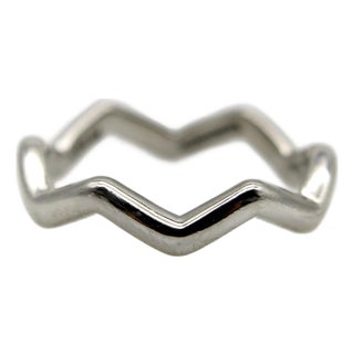 Vintage Platinum Tiffany & Co. Zig Zag Paloma Picasso Ring, Size 7.5 For Sale