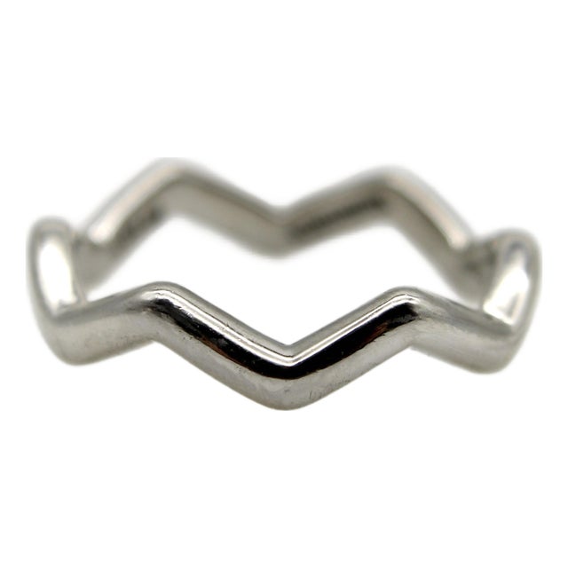 Vintage Platinum Tiffany & Co. Zig Zag Paloma Picasso Ring, Size 7.5 For Sale