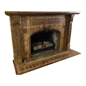 Antique Tile Mantel - Arts and Crafts Style