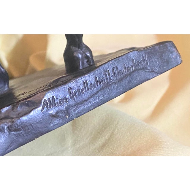 L. Vordermayer Antique Bronze Spearman and Horse Circa 1900 For Sale - Image 9 of 9